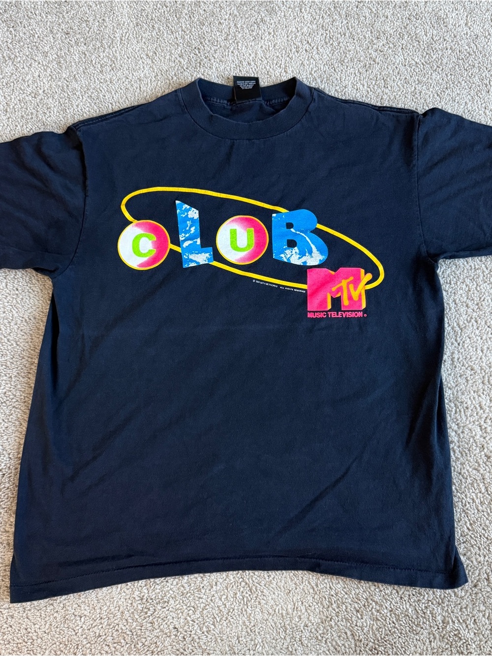 Vintage 1991 MTV Club MTV T Shirt Giant Tee Jays XL 90s Music Television
